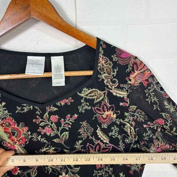 Emma James by Liz Claiborne Womens Top and Maxi Skirt Size M/L Floral Grunge Whi - Picture 6 of 13